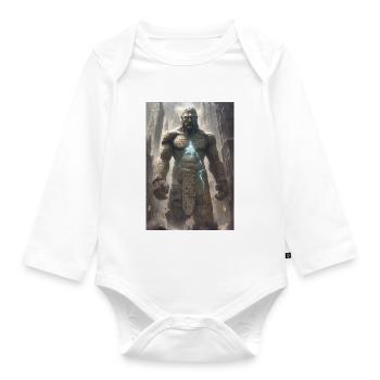 Golem Jewish Judaism Gift - Organic Longsleeve Baby Bodysuit - white - Front