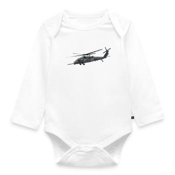 Helikopter - Baby Bio-Langarm-Body - Weiß - Vorne