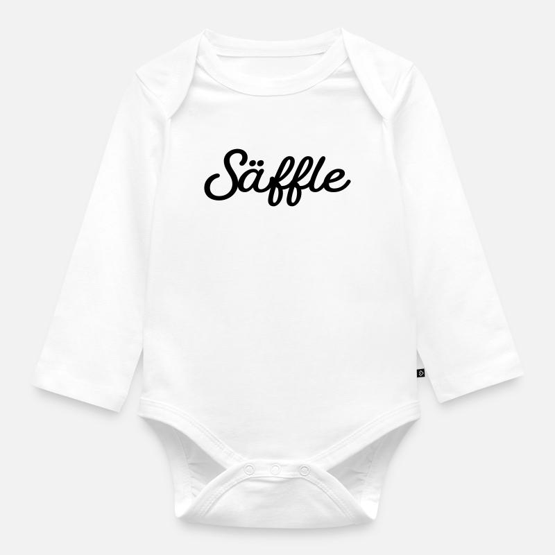 Säffle schwarz - Baby Bio-Langarm-Body - Weiß