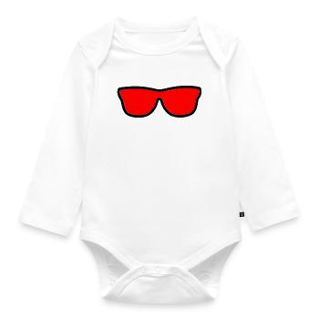 Sonnenbrille - Baby Bio-Langarm-Body - Weiß - Vorne