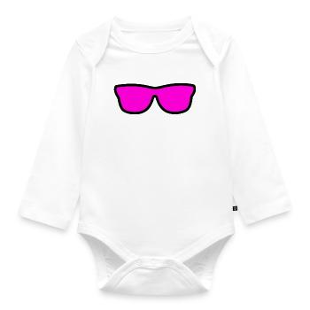 Sonnenbrille - Baby Bio-Langarm-Body - Weiß - Vorne