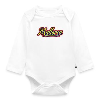 Mallorca Schrift - Baby Bio-Langarm-Body - Weiß - Vorne