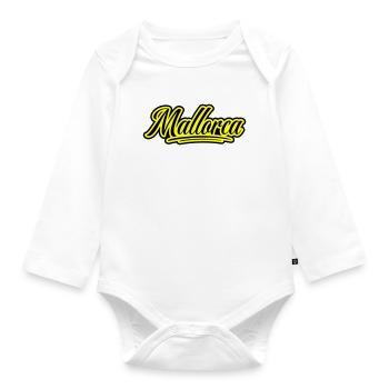 Mallorca Schrift - Baby Bio-Langarm-Body - Weiß - Vorne