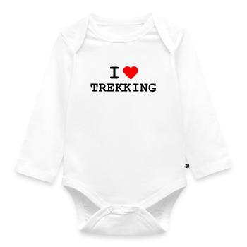 I love Trekking - Ich liebe Trekking - Organic Longsleeve Baby Bodysuit - white - Front