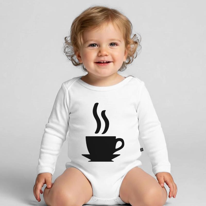 Kaffe oder Tee Baby Bio-Langarm-Body