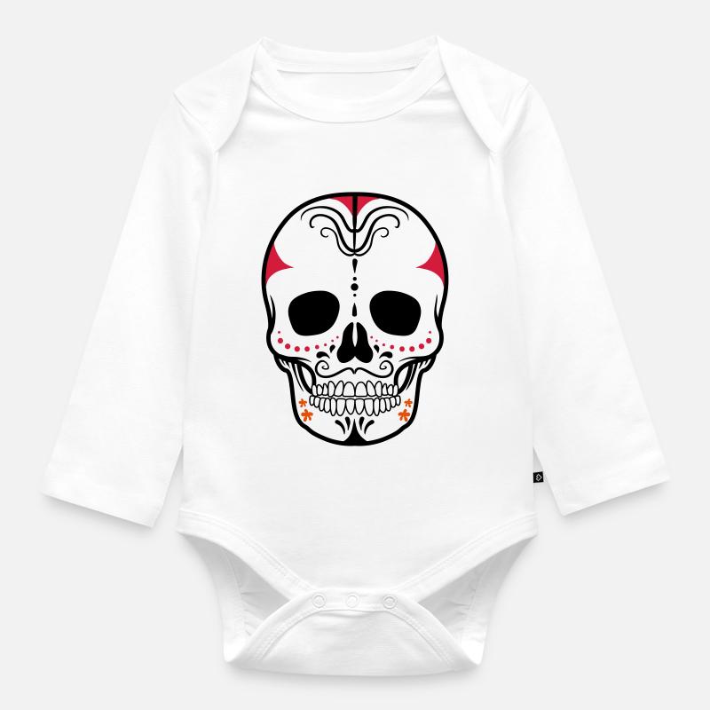 skull - Body Bébé bio manches longues - blanc