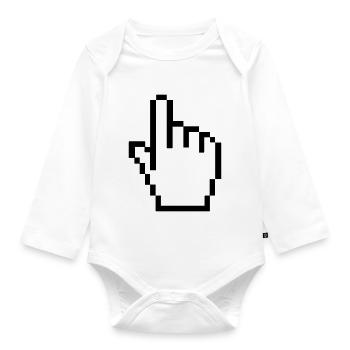 Pixel hand - Organic Longsleeve Baby Bodysuit - white - Front