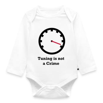 Tuning is not a Crime - Organic Longsleeve Baby Bodysuit - white - Front