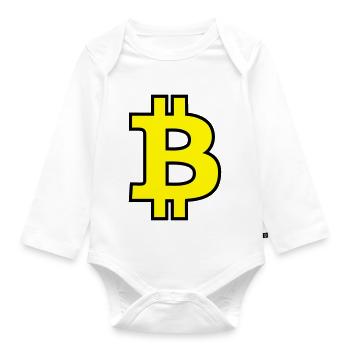 Bitcoin Satoshi Nakamoto - Baby Bio-Langarm-Body - Weiß - Vorne