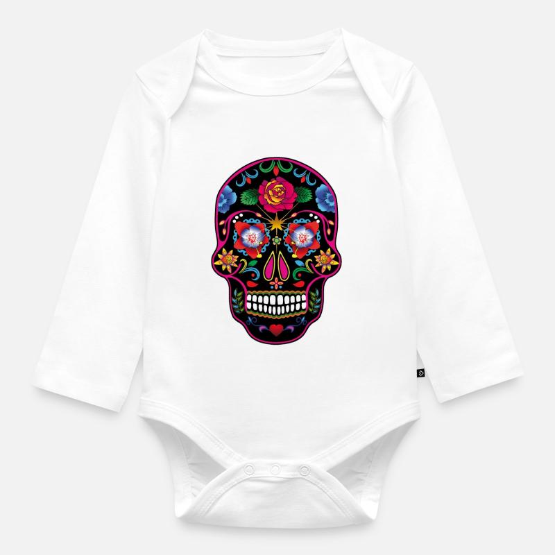 Calavera 22 - Body Bébé bio manches longues - blanc