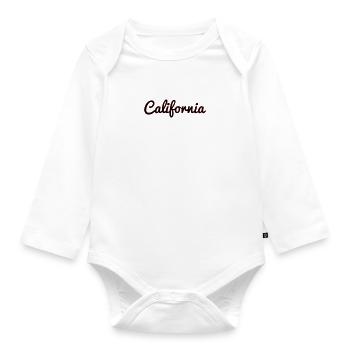 California - beautiful lettering California - Organic Longsleeve Baby Bodysuit - white - Front