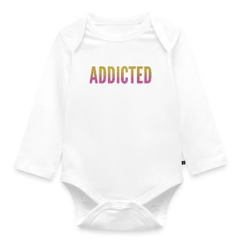Addicted to music / addicted to music - Organic Longsleeve Baby Bodysuit - white - Front
