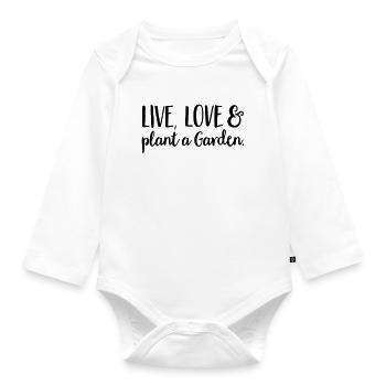 Garten - Baby Bio-Langarm-Body - Weiß - Vorne