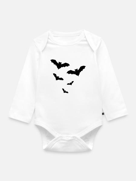 Fledermaus Fledermäuse - Baby Bio-Langarm-Body - Weiß