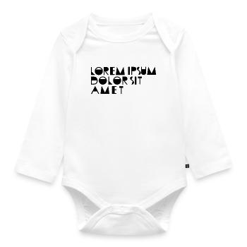 Lustiger Kunst Text Platzhalter Latein Lorem Ipsum - Baby Bio-Langarm-Body - Weiß - Vorne