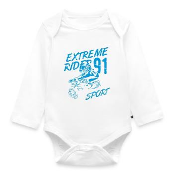 Extreme Rider 91 - Organic Longsleeve Baby Bodysuit - white - Front