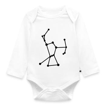 Orion - Glow in the dark - Organic Longsleeve Baby Bodysuit - white - Front