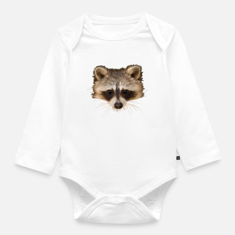 Waschbär - Baby Bio-Langarm-Body - Weiß