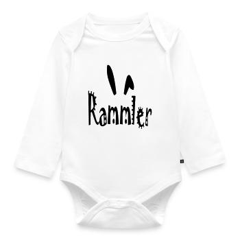 Rammler with rabbit ears (vector) - Organic Longsleeve Baby Bodysuit - white - Front