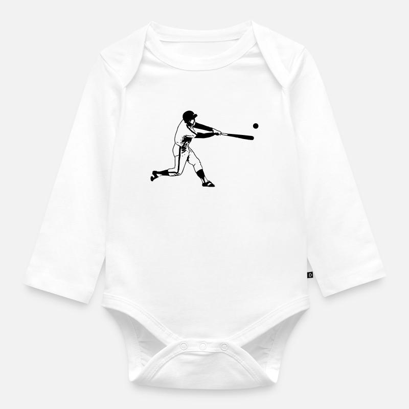 baseballer - Body Bébé bio manches longues - blanc