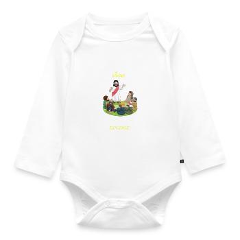 Jesus ist unsere einzige Chance! - Baby Bio-Langarm-Body - Weiß - Vorne