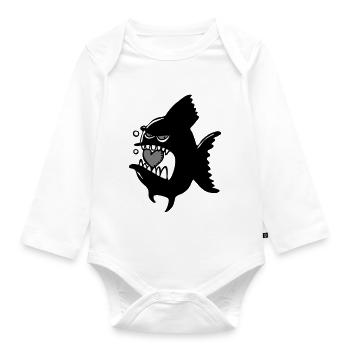 Heartbiter - Organic Longsleeve Baby Bodysuit - white - Front