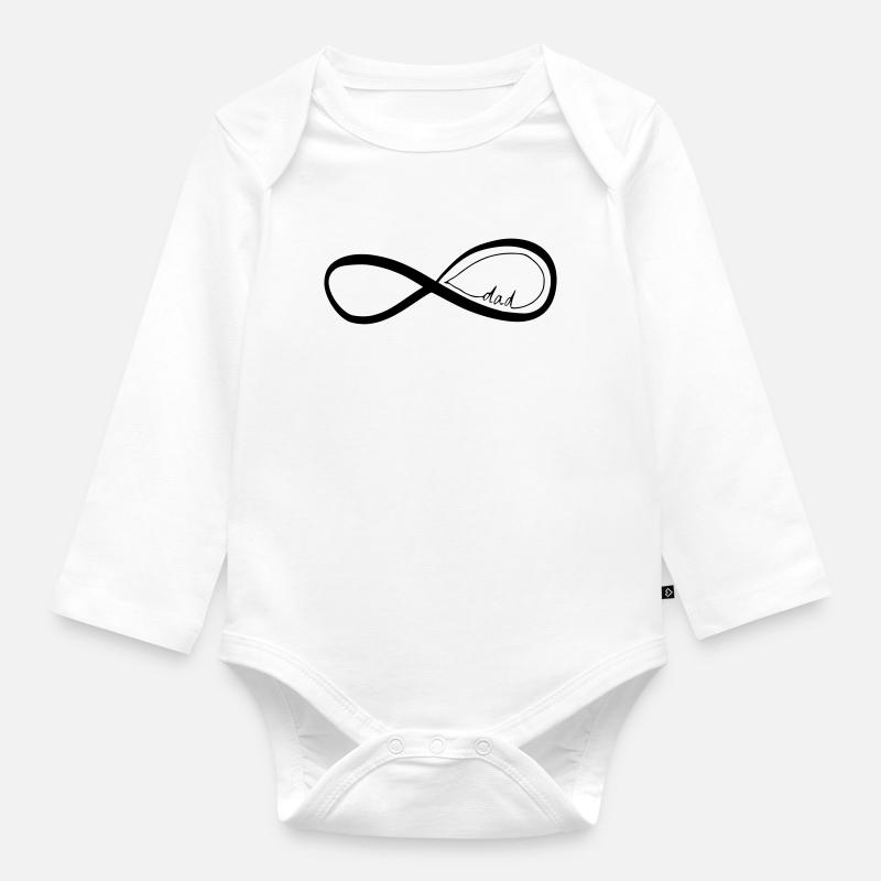 dad - Organic Longsleeve Baby Bodysuit - white