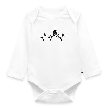 Herzschlag und Radfahrer, radfahren - Baby Bio-Langarm-Body - Weiß - Vorne