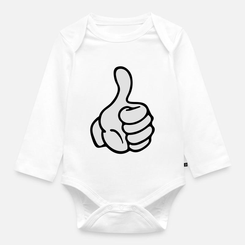 hand comic - Baby Bio-Langarm-Body - Weiß