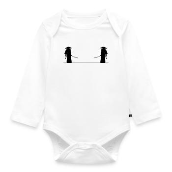 Samurai Kampf - Baby Bio-Langarm-Body - Weiß - Vorne