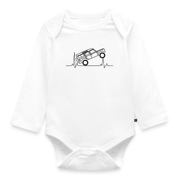 Defender ECG Heartbeat Offroad - Organic Longsleeve Baby Bodysuit - white - Front