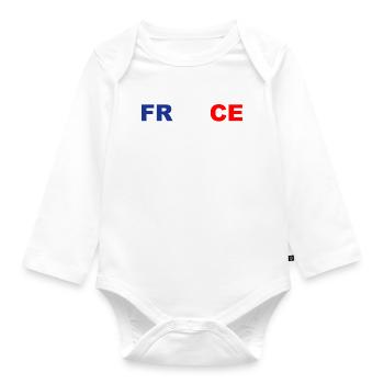 Frankreich - Baby Bio-Langarm-Body - Weiß - Vorne