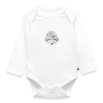 BASKET COACH Metallic logo design - Organic Longsleeve Baby Bodysuit - white - Front