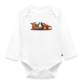 Chainsaw and Combi container - Organic Longsleeve Baby Bodysuit - white - Front