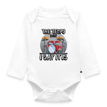 Drums Statement Drummer Drums Saying Gift - Organic Longsleeve Baby Bodysuit - white - Front
