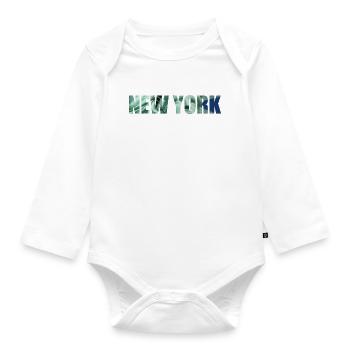 NEW YORK - Organic Longsleeve Baby Bodysuit - white - Front
