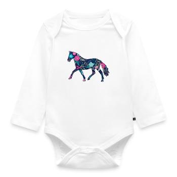 Pferd Pferd - Baby Bio-Langarm-Body - Weiß - Vorne
