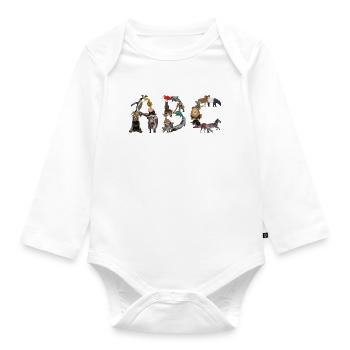 Animal ABC - Organic Longsleeve Baby Bodysuit - white - Front
