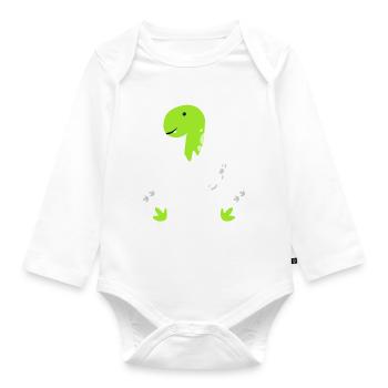 Baby Saurus - Baby Bio-Langarm-Body - Weiß - Vorne