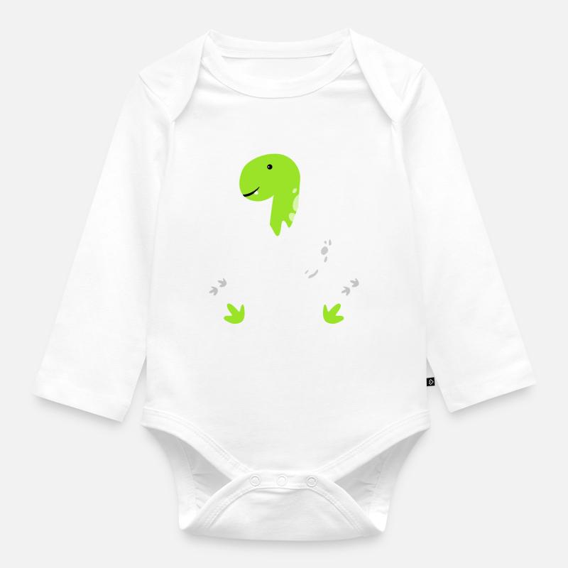 Baby Saurus - Baby Bio-Langarm-Body - Weiß
