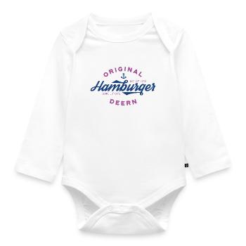 Original Hamburger Deern T-Shirt - Baby Bio-Langarm-Body - Weiß - Vorne