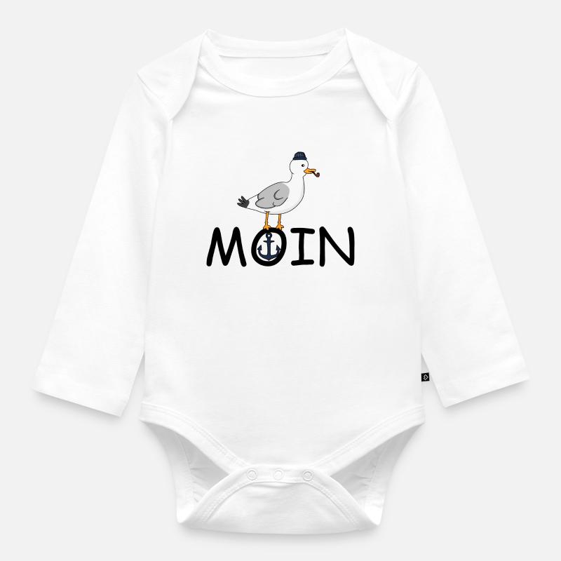 Möwe Moin - Baby Bio-Langarm-Body - Weiß