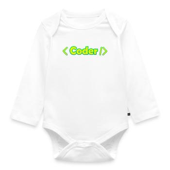 Coder - Organic Longsleeve Baby Bodysuit - white - Front