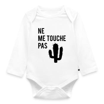 Ne me touche pas - Body Bébé bio manches longues - blanc - Devant