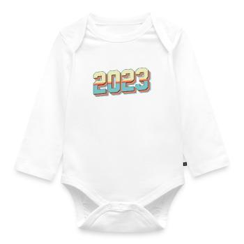 Millésime 2023 - Body Bébé bio manches longues - blanc - Devant