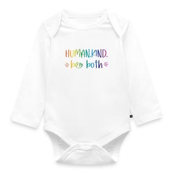 Human Kind - be both - Baby Bio-Langarm-Body - Weiß - Vorne