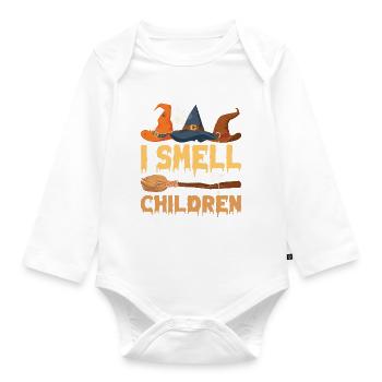 Skull Horror Halloween Gift - Organic Longsleeve Baby Bodysuit - white - Front