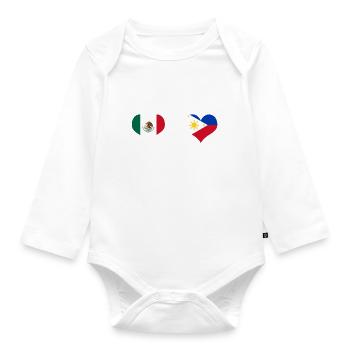 Philippines Filipina Mexique Heart DNA I Cadeau - Body Bébé bio manches longues - blanc - Devant