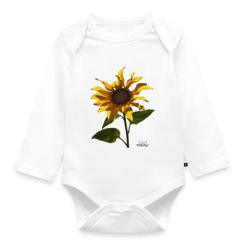 Bloomed sunflower - TShirtAngel.de - Organic Longsleeve Baby Bodysuit - white - Front