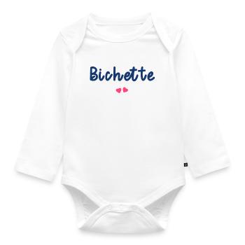 bichette - Body Bébé bio manches longues - blanc - Devant
